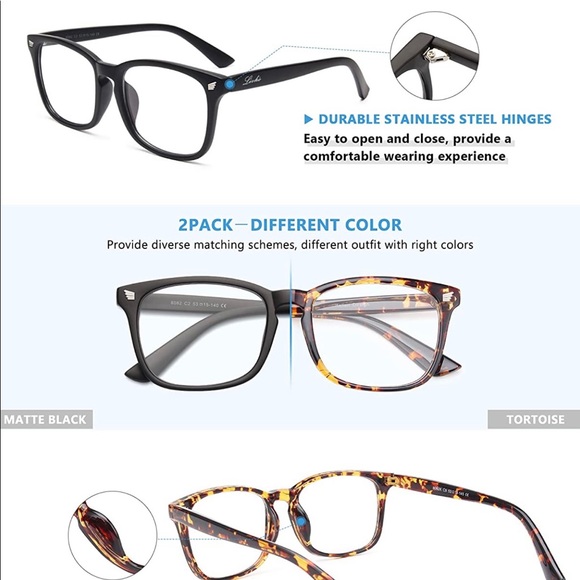 livho 2 Pack Blue Light Blocking Glasses - Picture 2 of 9